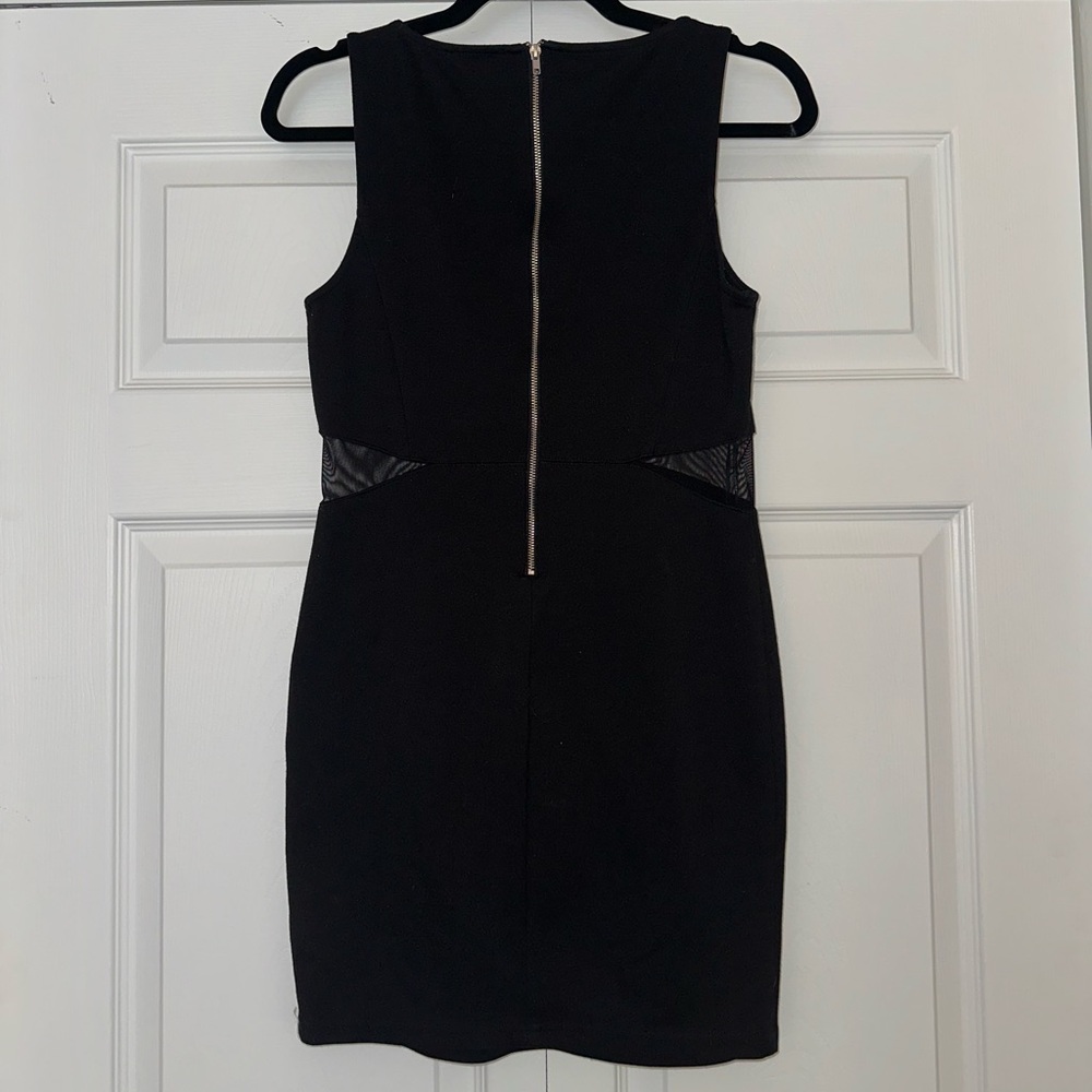 Forever 21 – black mini dress with mesh cut outs